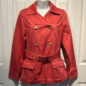 Old Navy Coral Double Breasted Belted Jacket Size Small